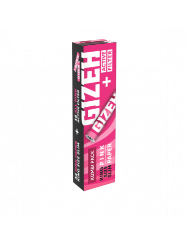 GIZEH PINK King Size Slim + Active Filter