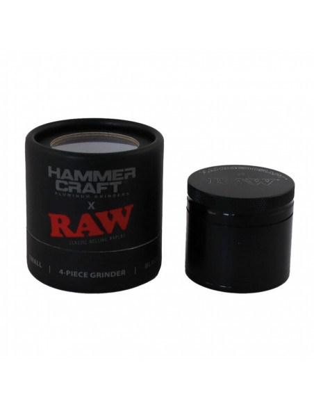 RAW Hammer Craft Aluminium Grinder Klein Schwarz 4-teilig – 50mm